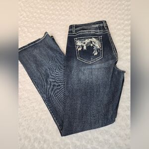 Charme Western Embroidered Pocket Boot Cut Jeans 33 Waist (6091)